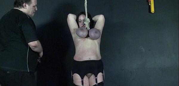  Andreas tit hanging and extreme mature breast of hung and whipped slave